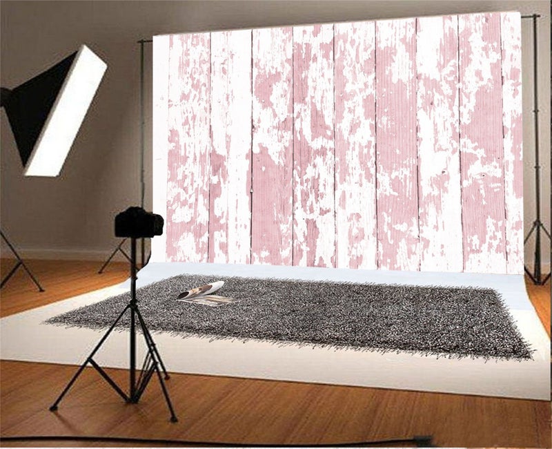 AOFOTO 7x5ft Grunge Faded Pink Wooden Plank Photography Background Rural Weathered Hardwood Vintage Shabby Peeling Wood Board Floor Backdrop Rustic Nostalgia Kid Baby fant Photo Shoot Props Vinyl - Image 3